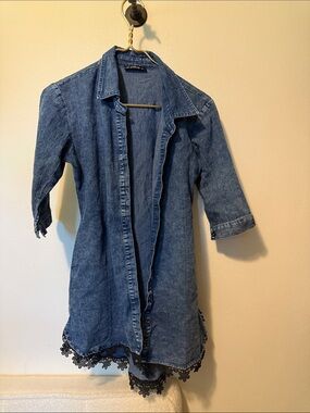 Sheilay Denim Top in Medium Wash Blue
